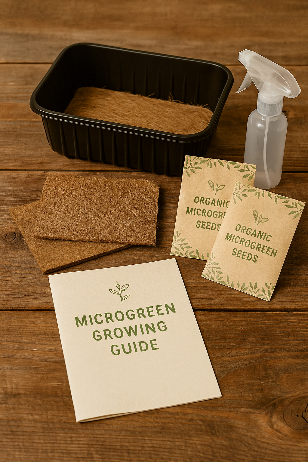 Complete Microgreen Growing Kit – Tray, Seeds & Growing Mats for Fast Indoor Harvests